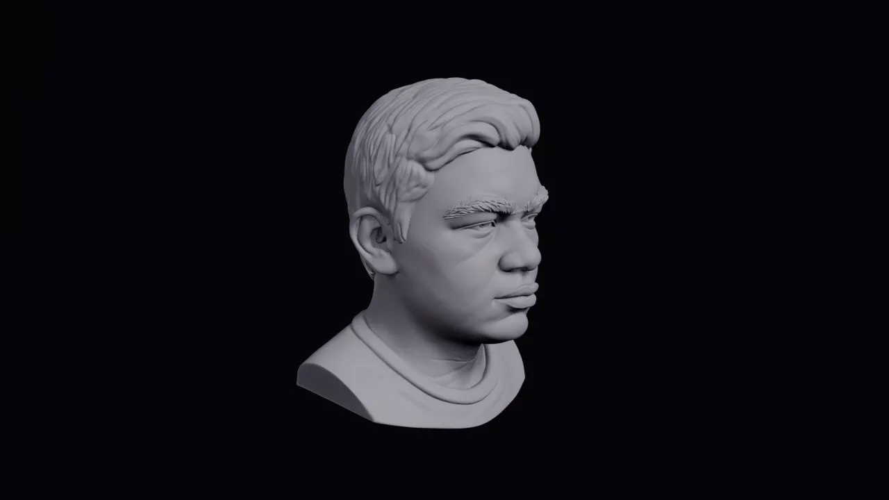 Teenage Boy Thick Eyebrows Bust 3D print model