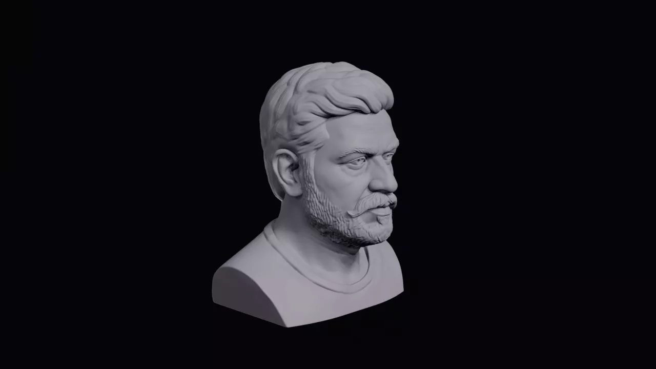 Tamil Man With Thick Moustache Bust 3D print model