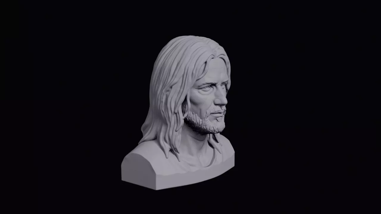Street Musician Unkempt Hair Bust 3D print model