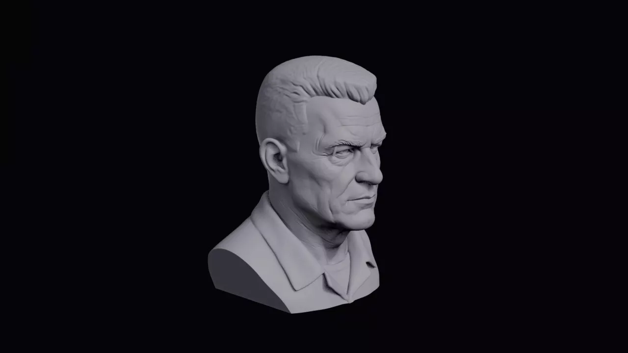 Military Officer With Crew Cut Bust 3D print model