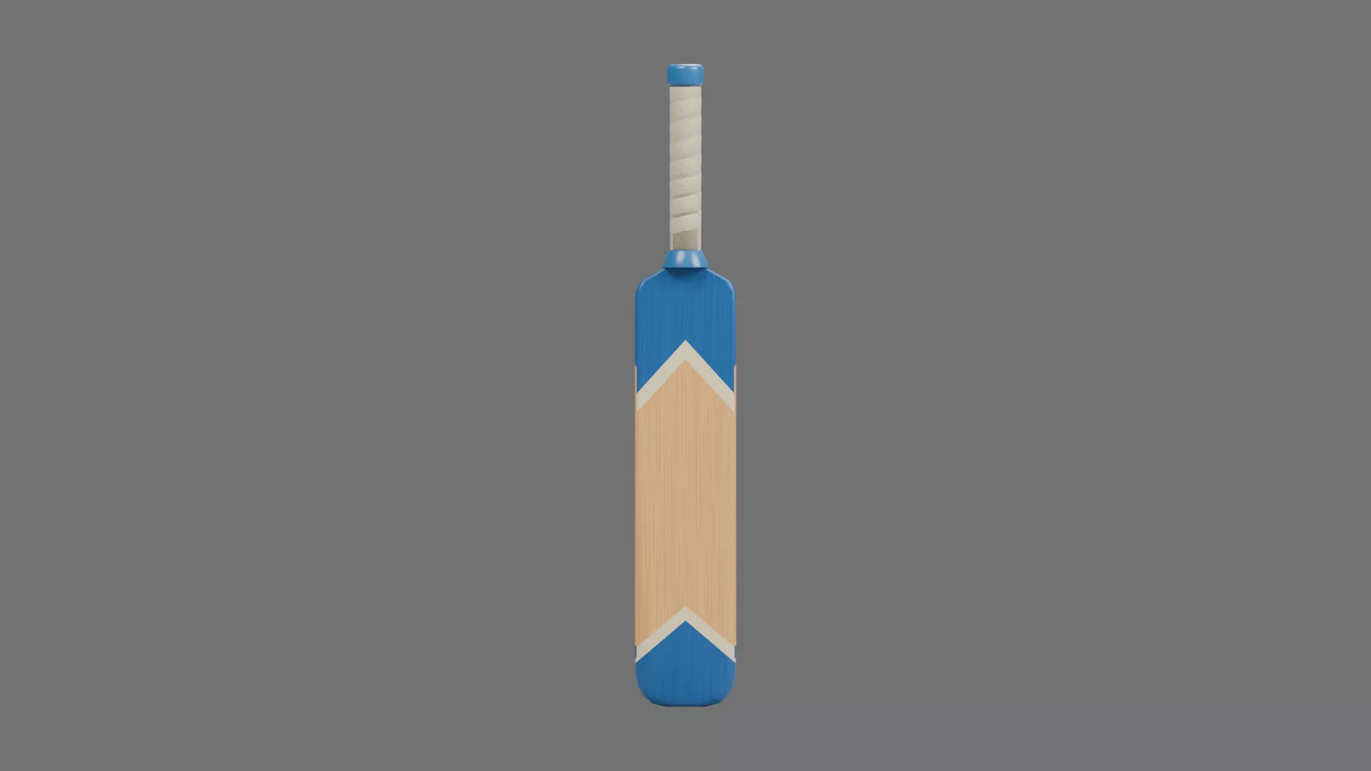 Pale Cricket Bat with Blue Grip and Trim Low-poly 3D model