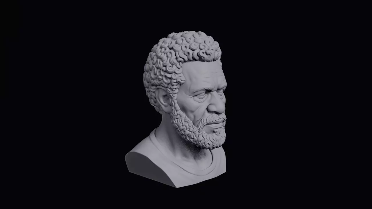 Solomon Islander Man With Tight Curls Bust 3D print model