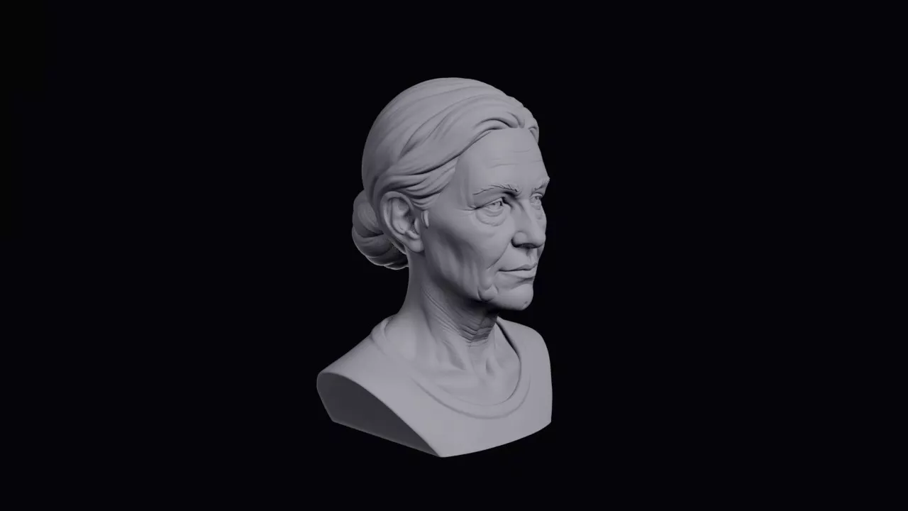 Seamstress With Low Bun Bust 3D print model