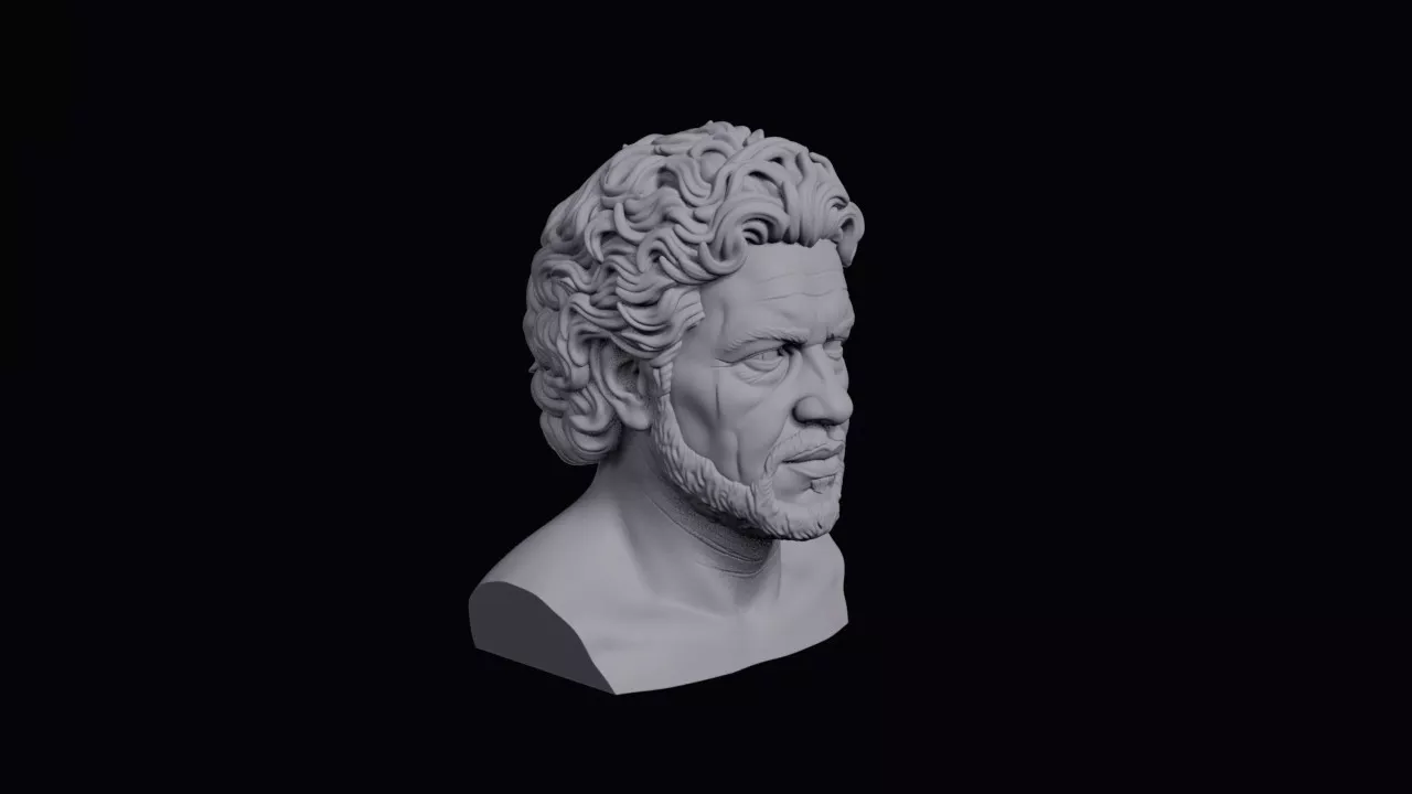 Puerto Rican Man With Curls Bust 3D print model