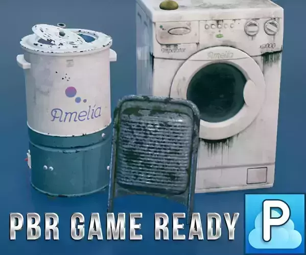 Modern washing machines Low-poly 3D model