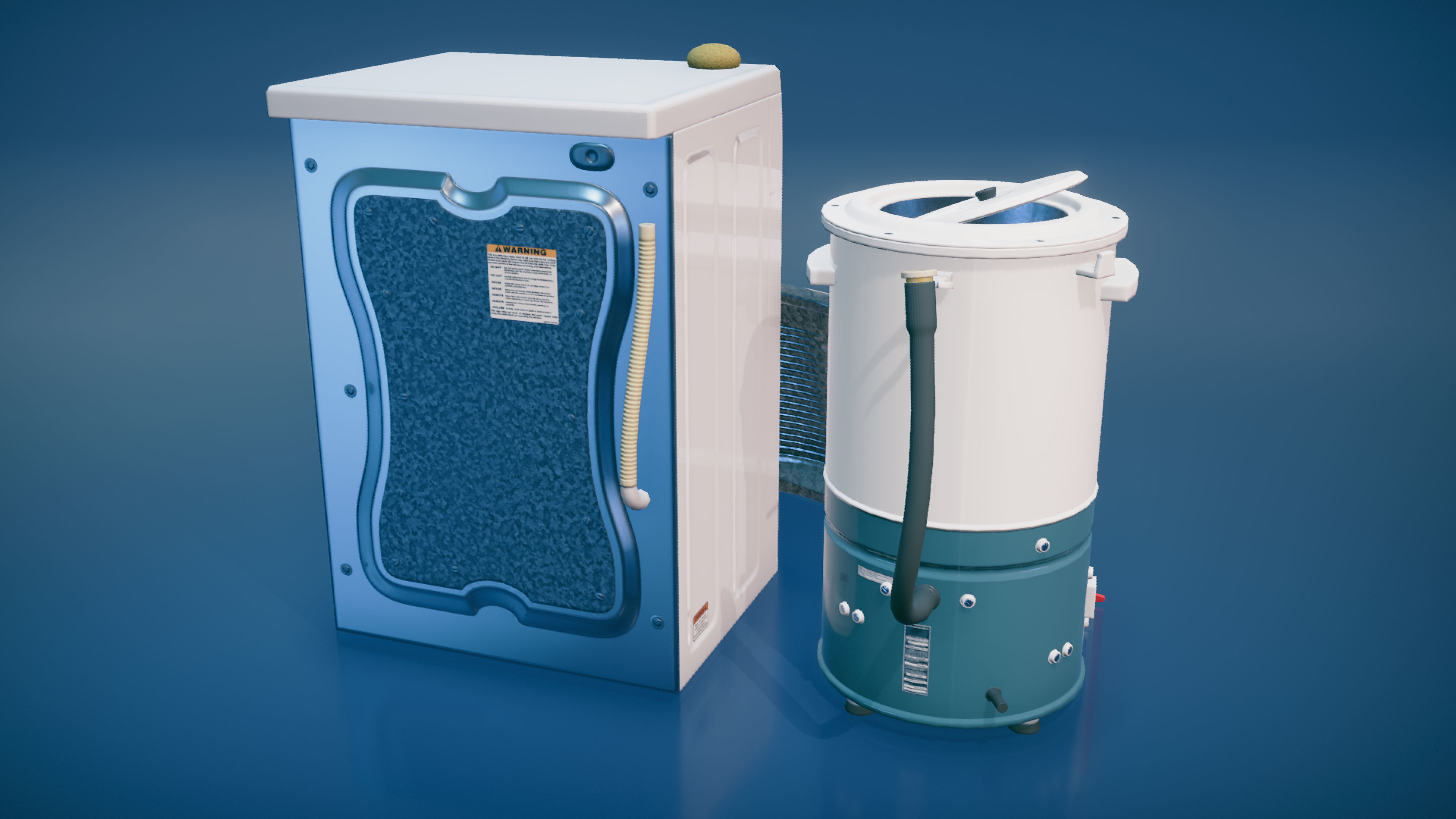 Modern washing machines Low-poly 3D model_4