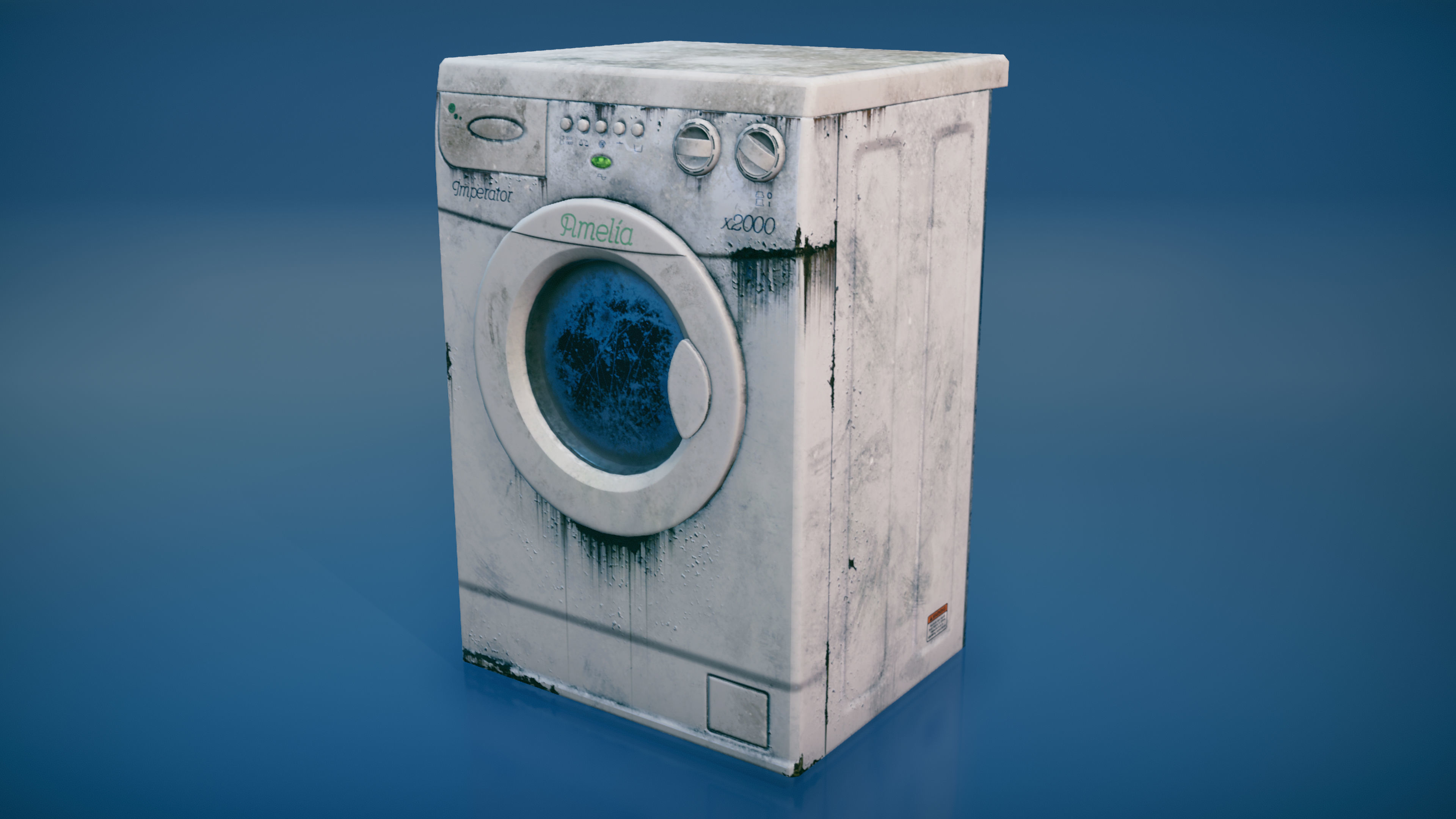 Modern washing machines Low-poly 3D model_10