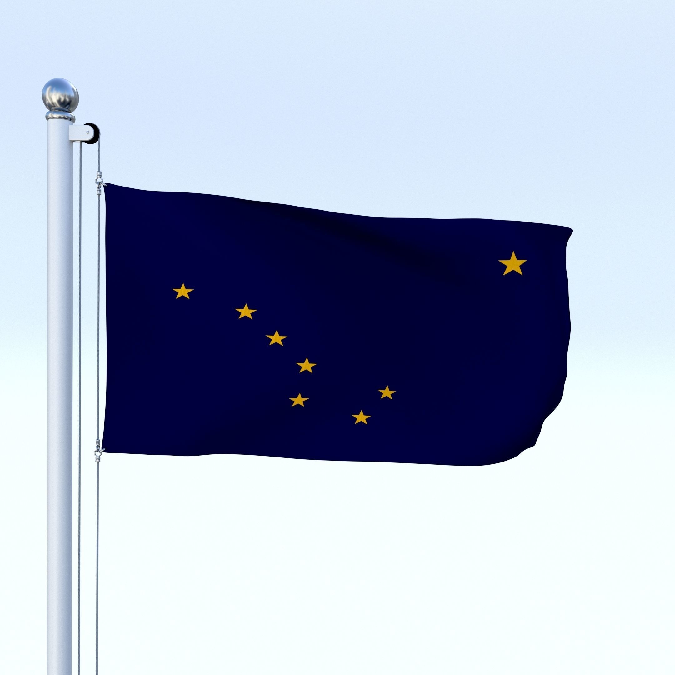 Animated Alaska Flag Low-poly 3D model_1