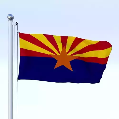 Animated Arizona Flag Low-poly 3D model
