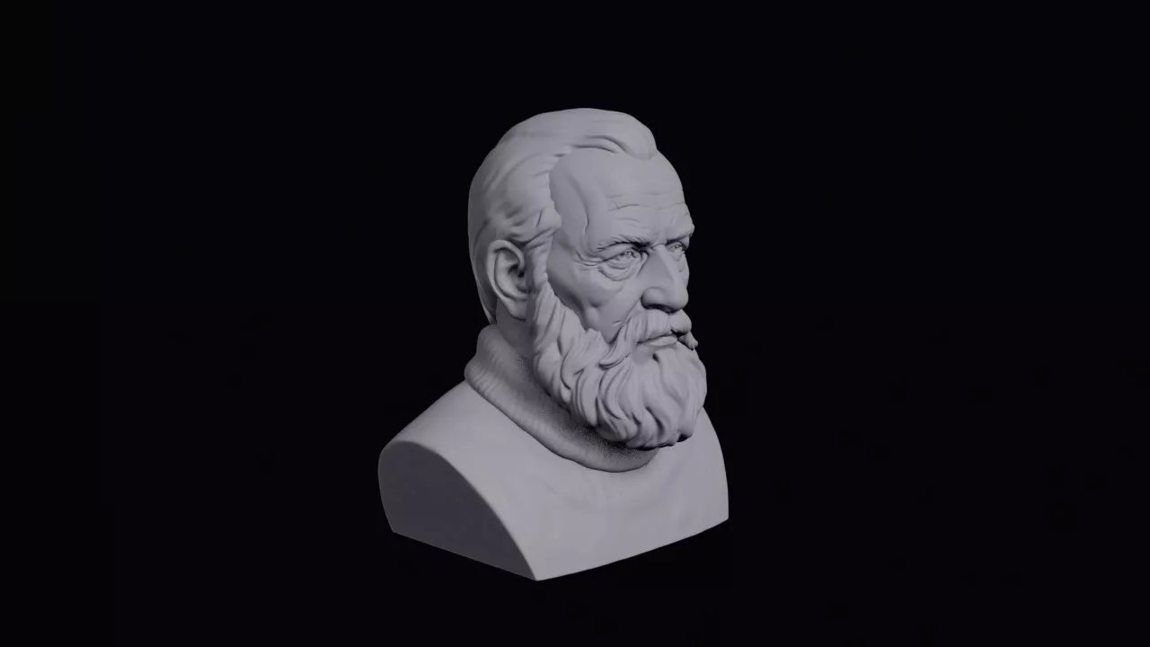 Old Icelandic Man With Thick Beard Bust 3D print model