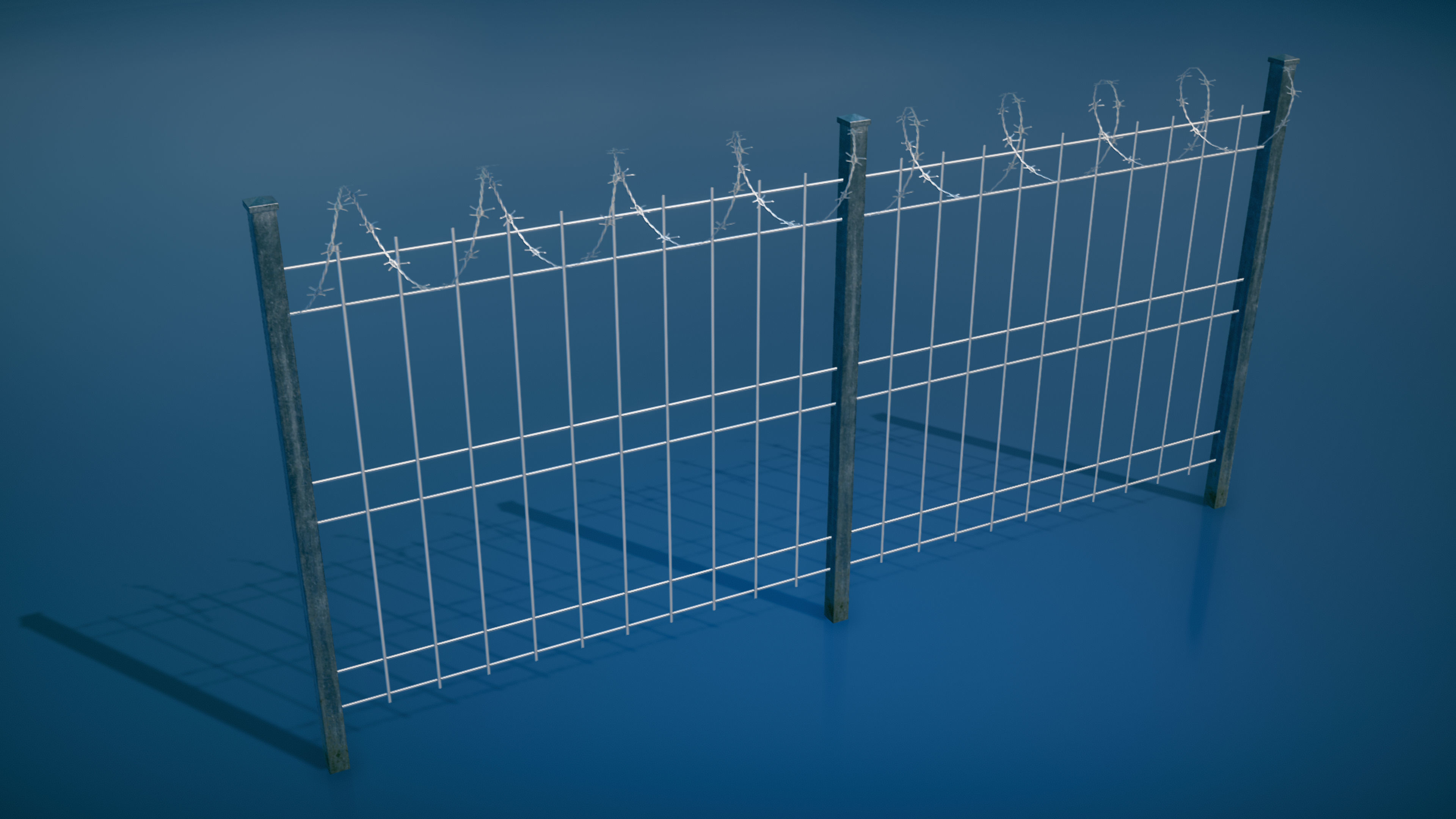 Fence Pack Low-poly 3D model_2