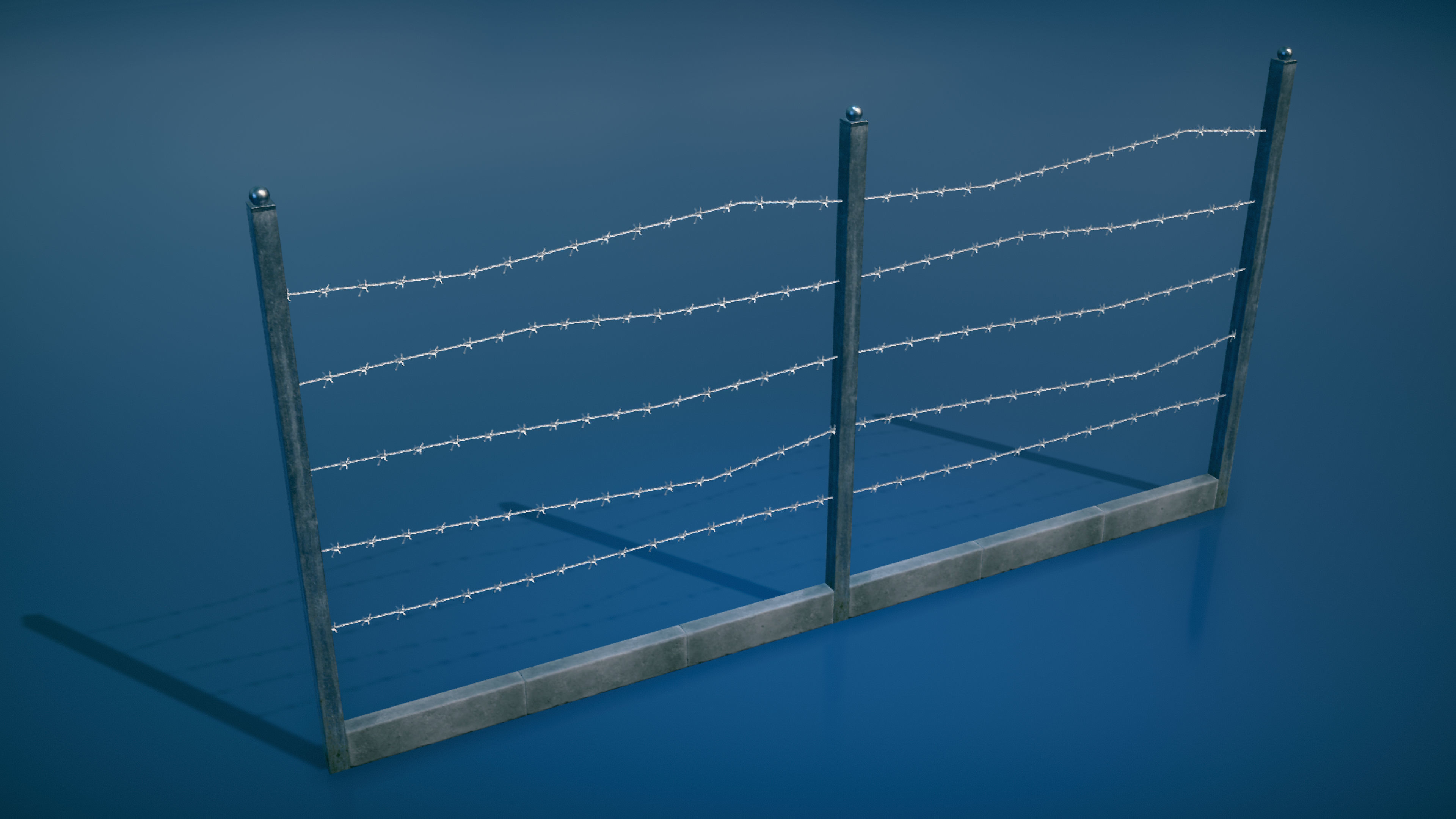 Fence Pack Low-poly 3D model_1