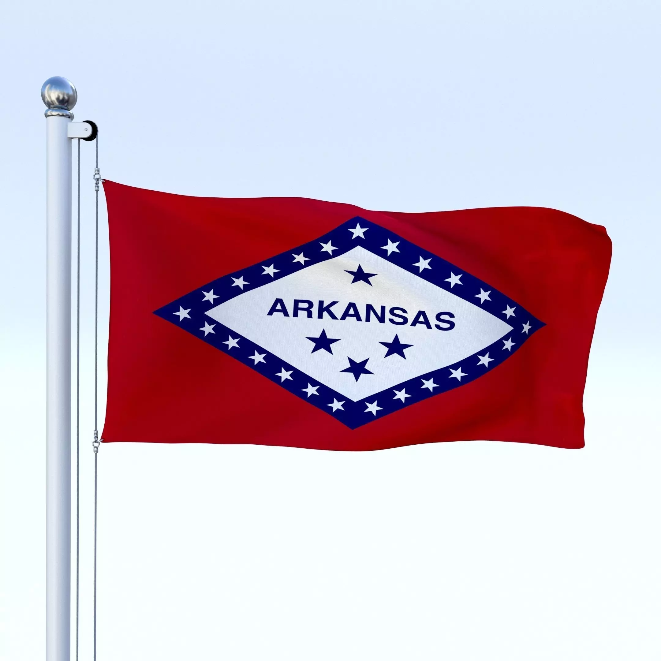 Animated Arkansas Flag Low-poly 3D model_0