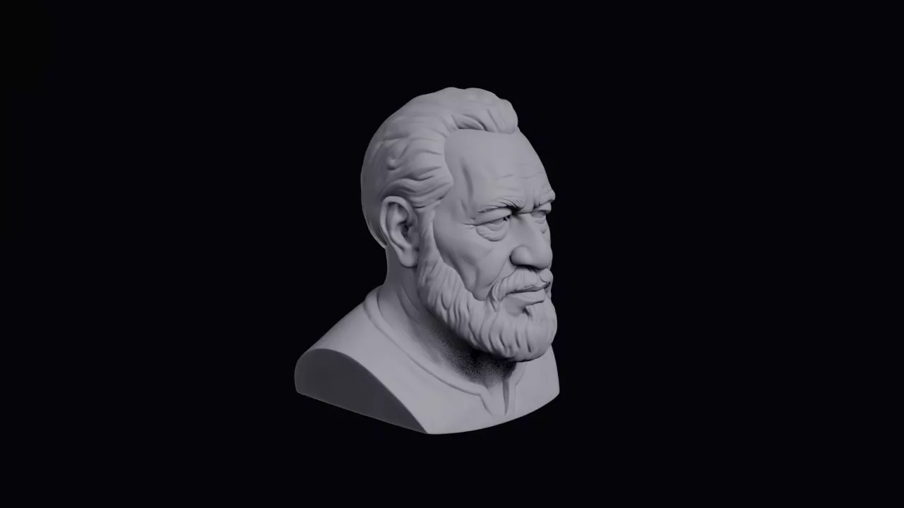 Old Fijian Man With Heavy Jowls Bust 3D print model