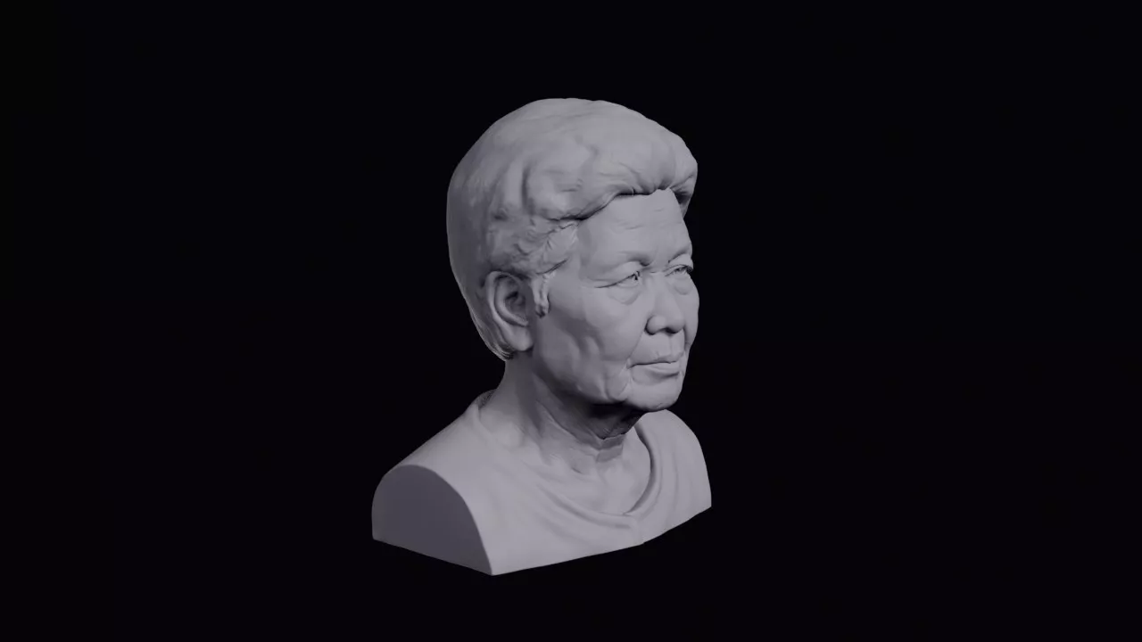 Old Cambodian Woman With Crop Bust 3D print model