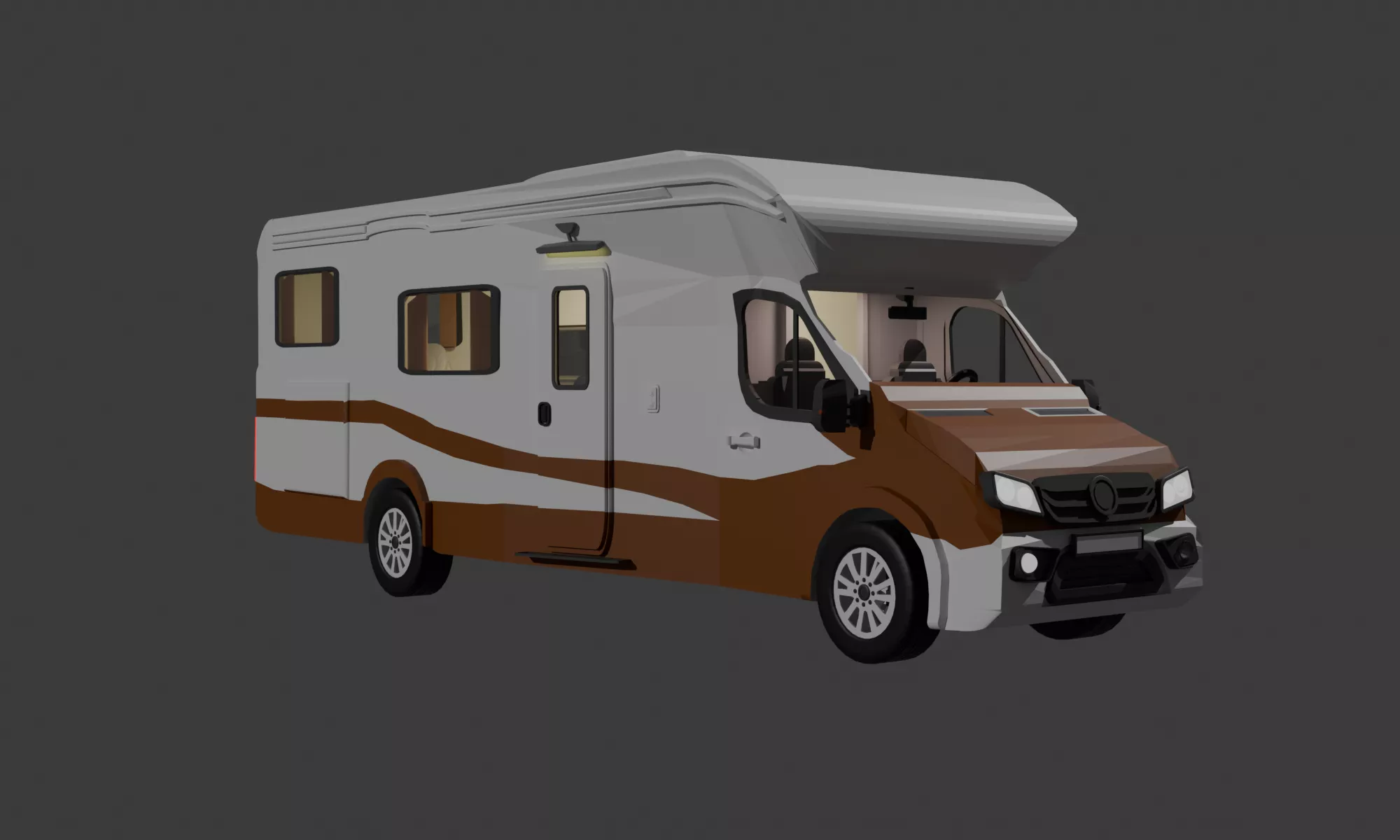 RV Motorhome 3D Model Luxury Camper with Detailed Interior 3D model