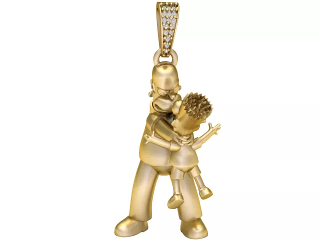 Luxury Gold Cartoon Pendant 3D print model
