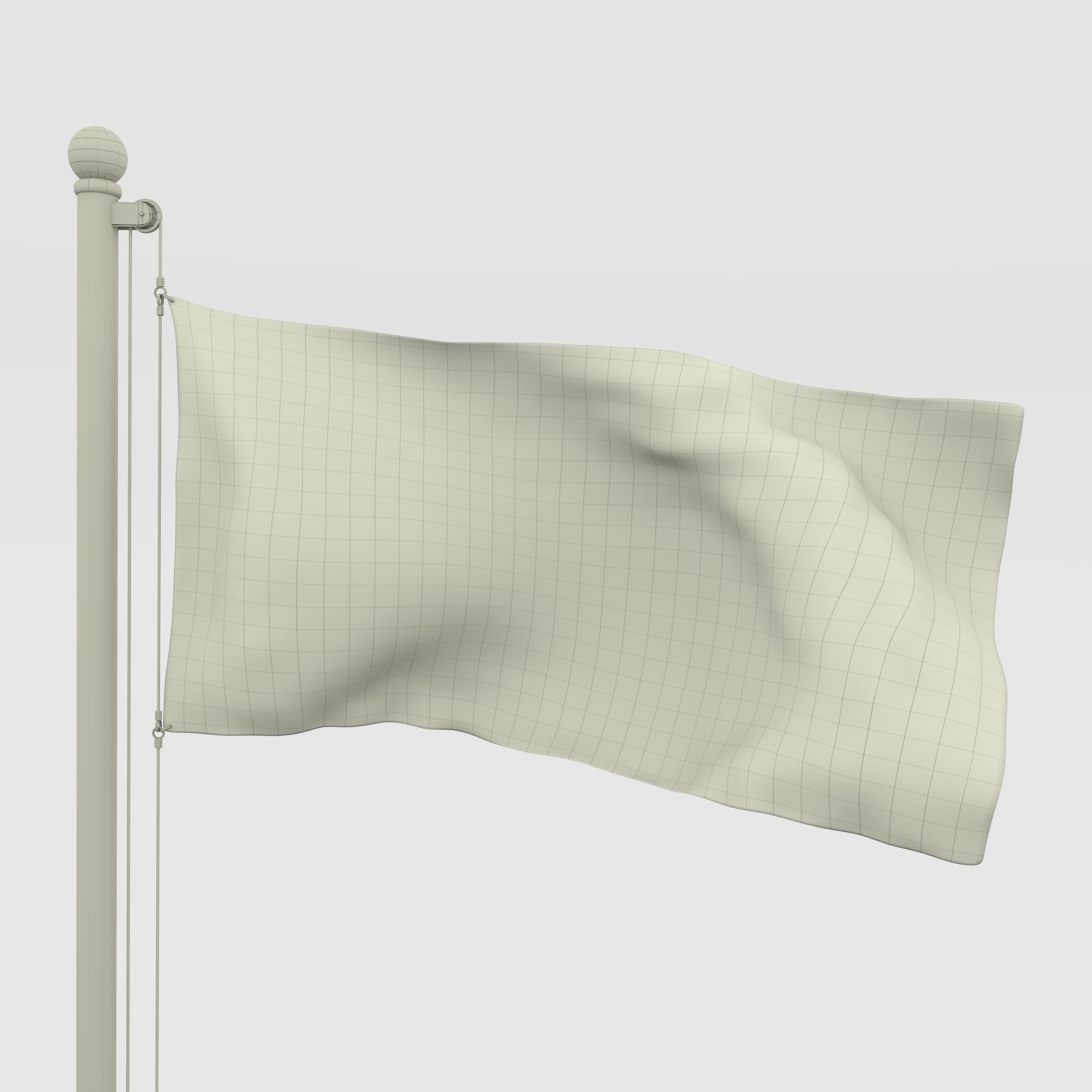 Animated Berlin German State Flag Low-poly 3D model_1