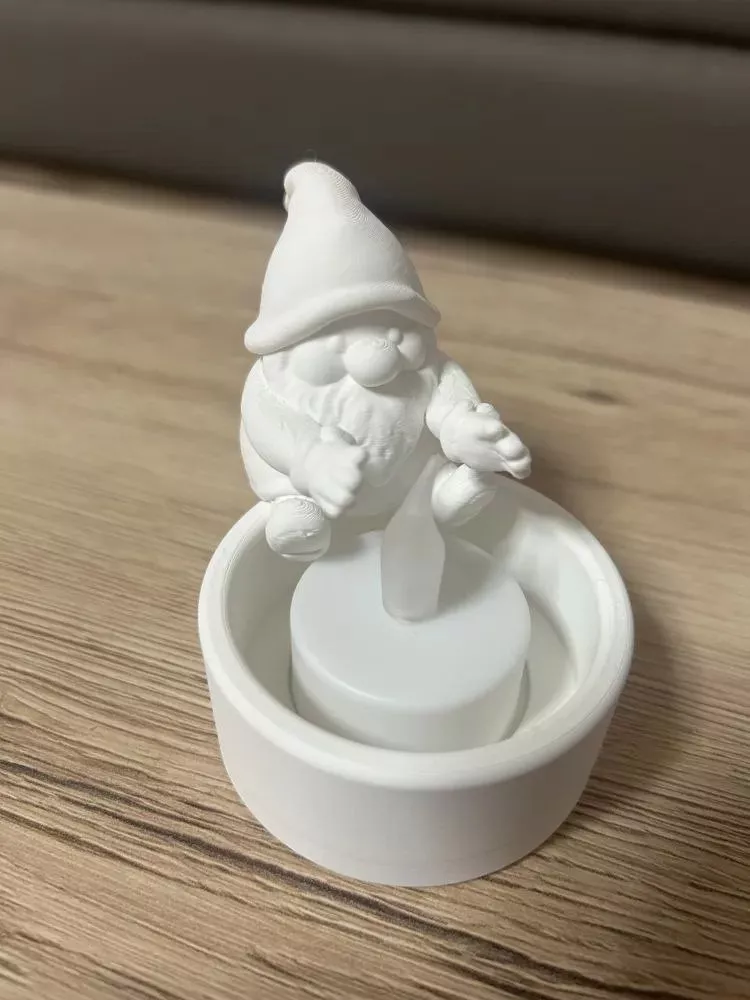 Gnome Warming Hands Tealight Holder 3D print model