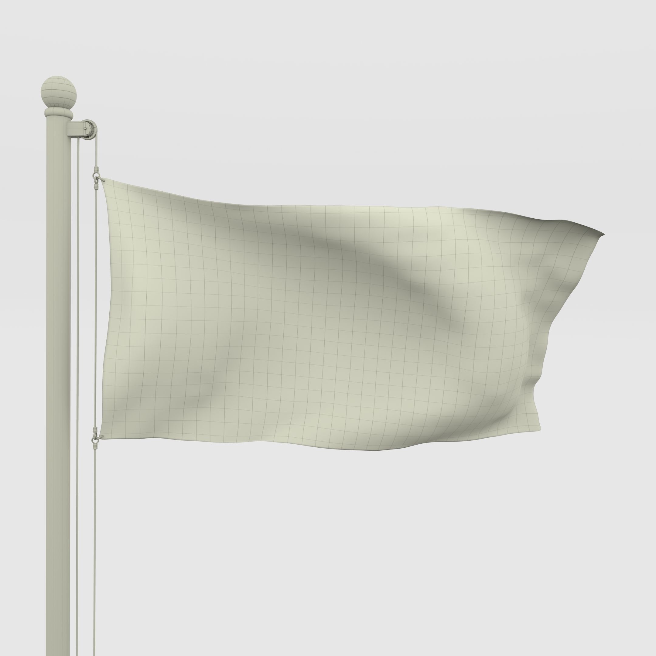 Animated Connecticut Flag Low-poly 3D model_7