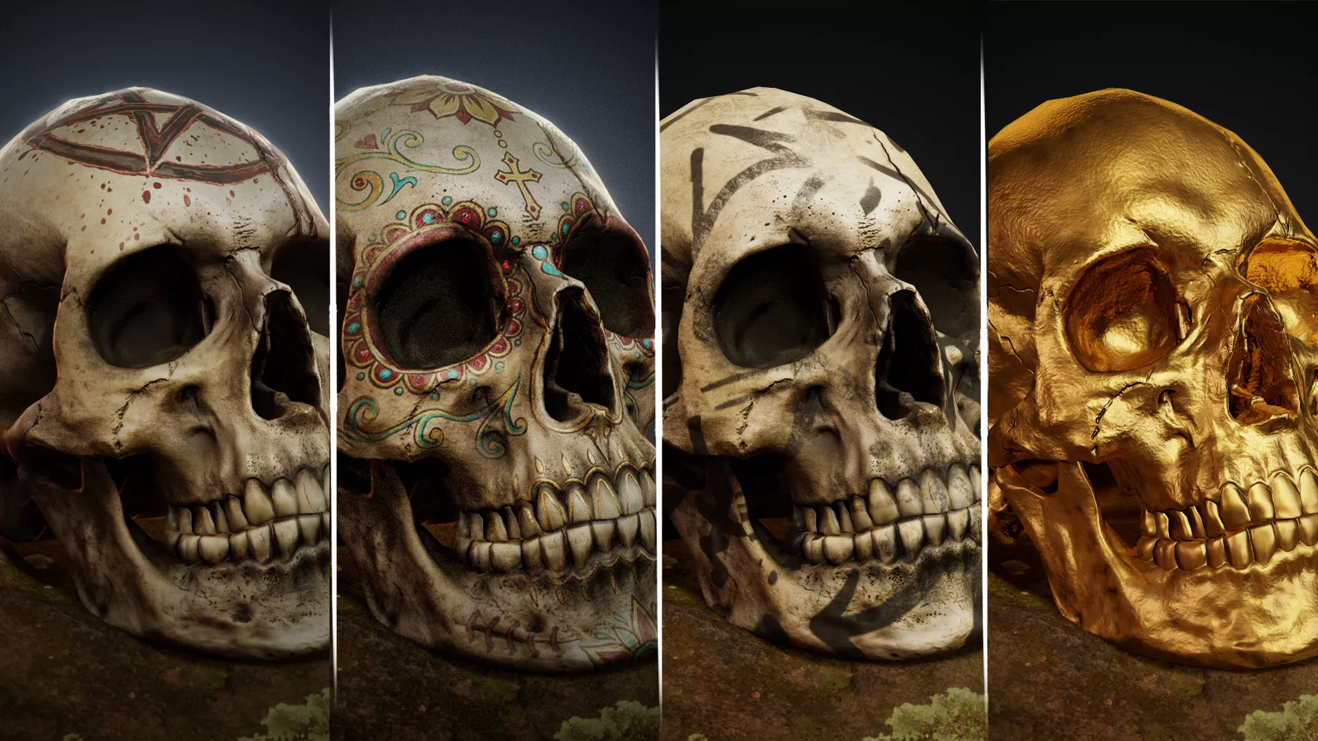 Skull Modular Ritual Skull 5 skin Low-poly 3D model