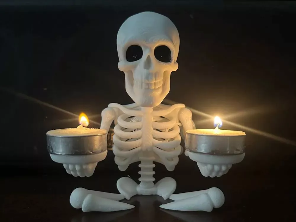 Sitting Skeleton Tealight Holder 3D print model