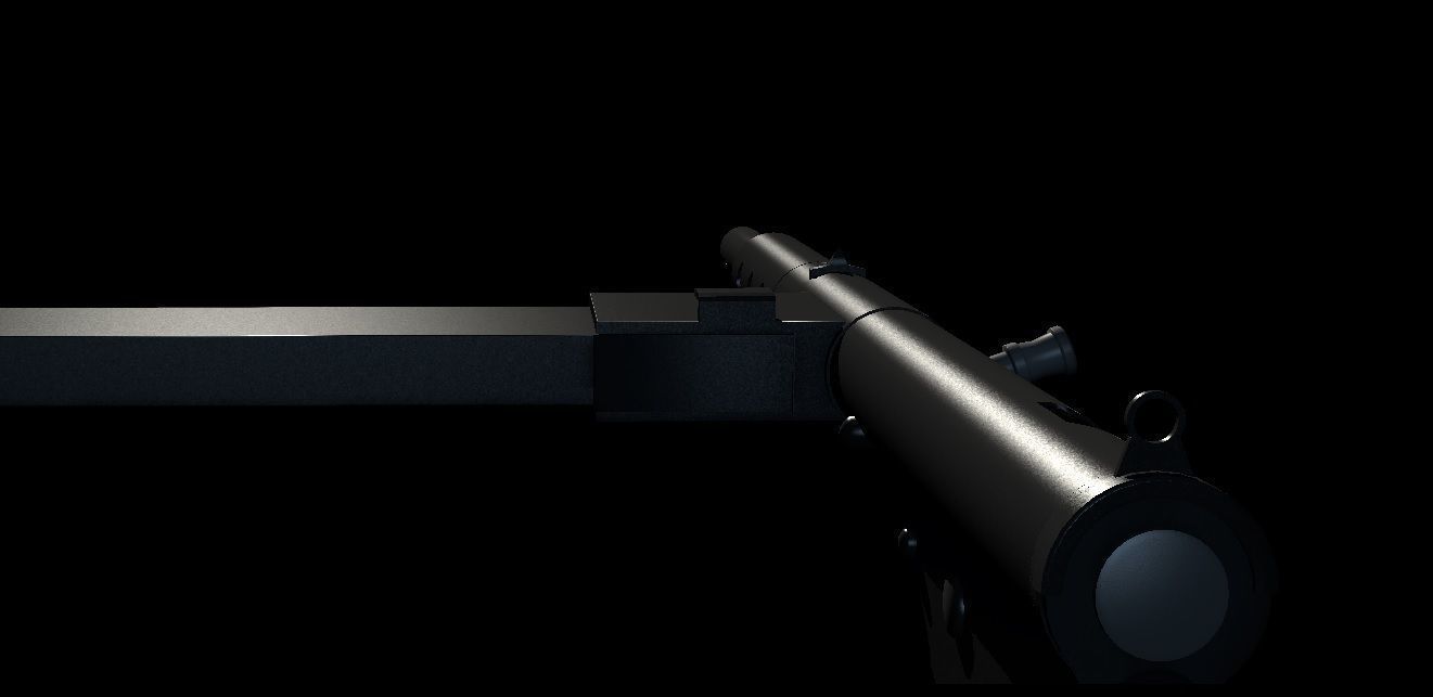 Sten Mark II Submachine Gun Low Polygon Model Low-poly 3D model_3