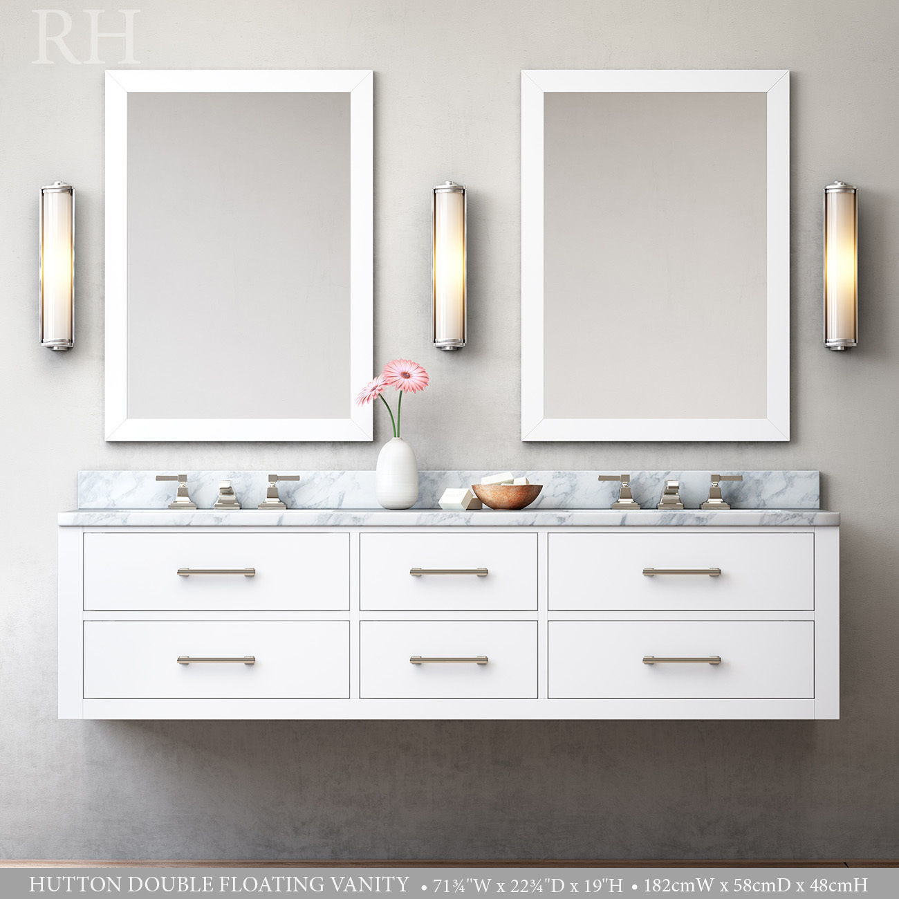HUTTON DOUBLE FLOATING VANITY 3D model_2