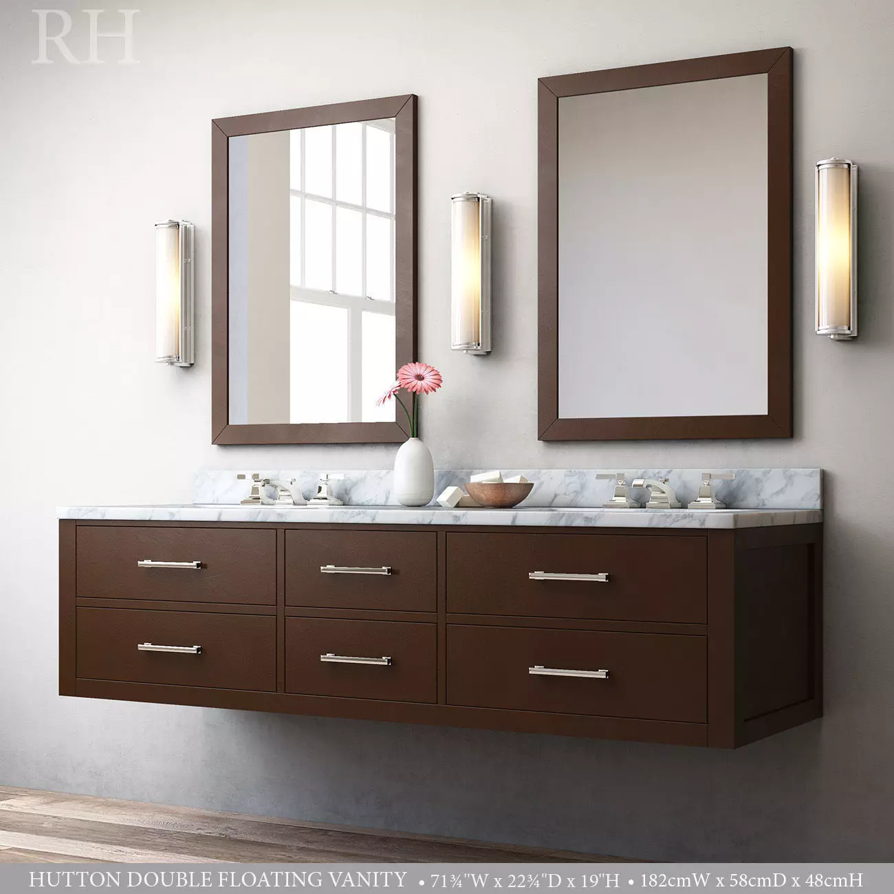 HUTTON DOUBLE FLOATING VANITY 3D model_0