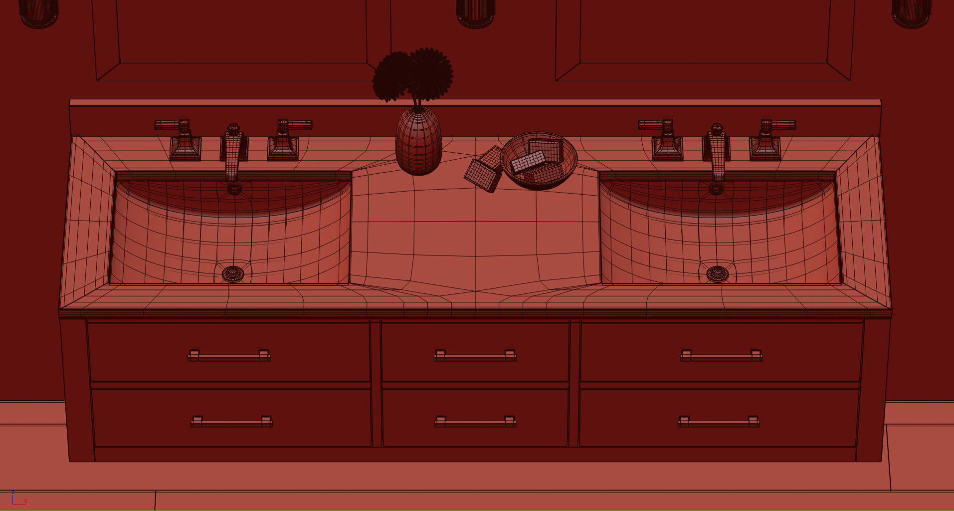 HUTTON DOUBLE FLOATING VANITY 3D model_6