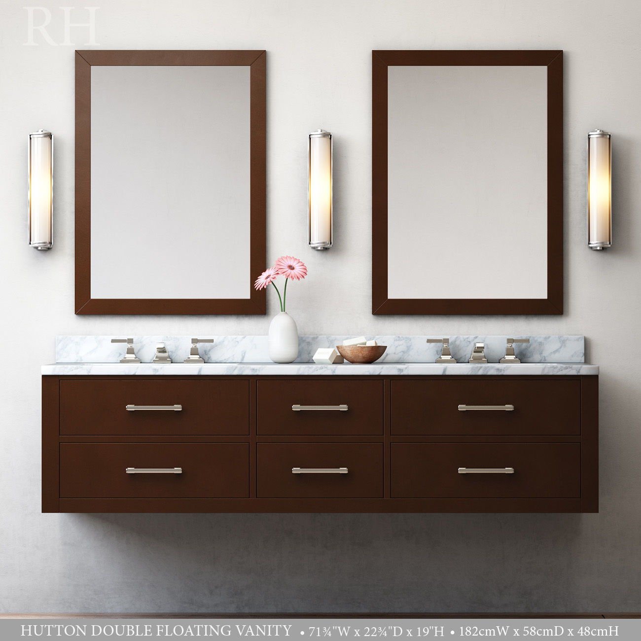 HUTTON DOUBLE FLOATING VANITY 3D model_1