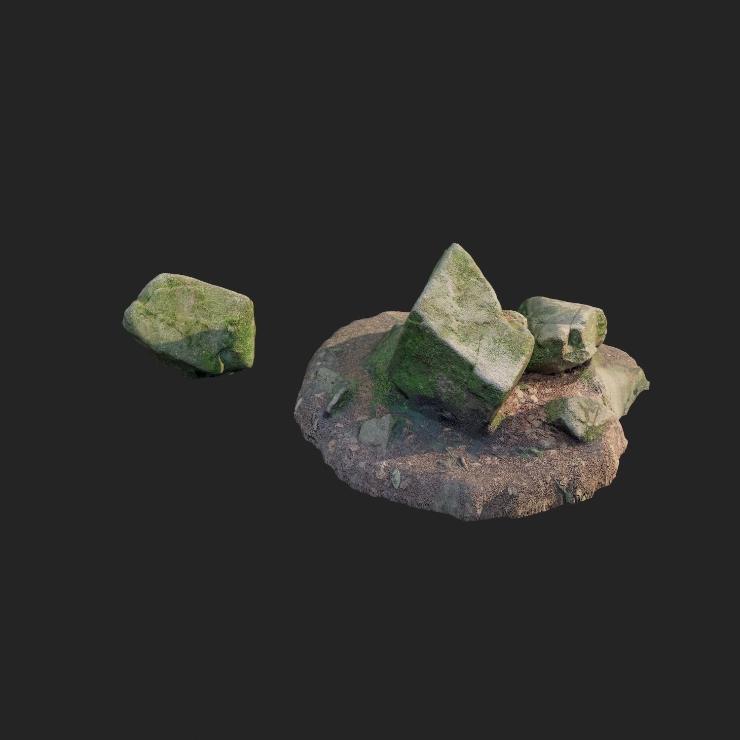 3d scanned nature stone 012 3D model_3