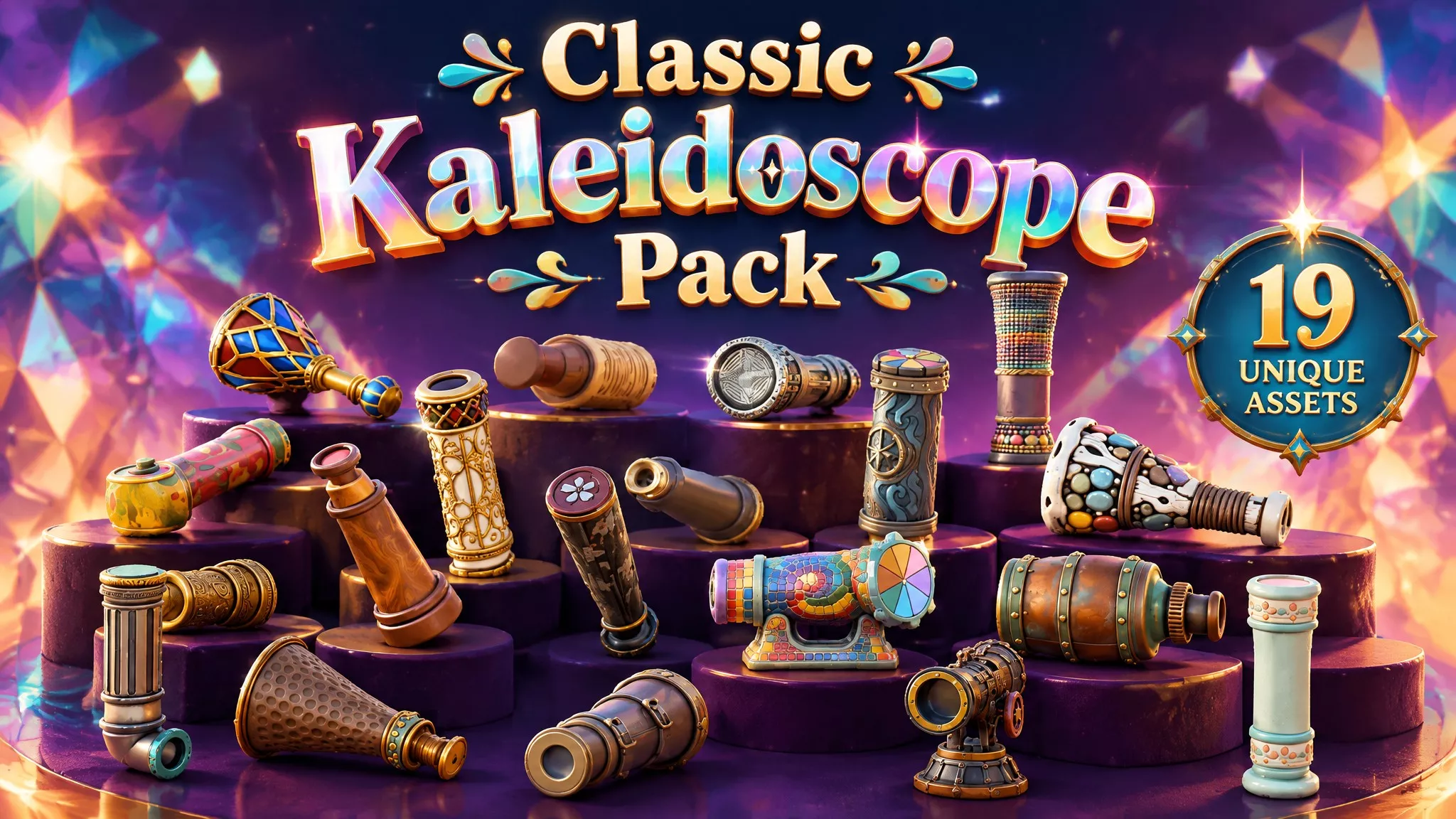 Classic Kaleidoscope Pack Low-poly 3D model