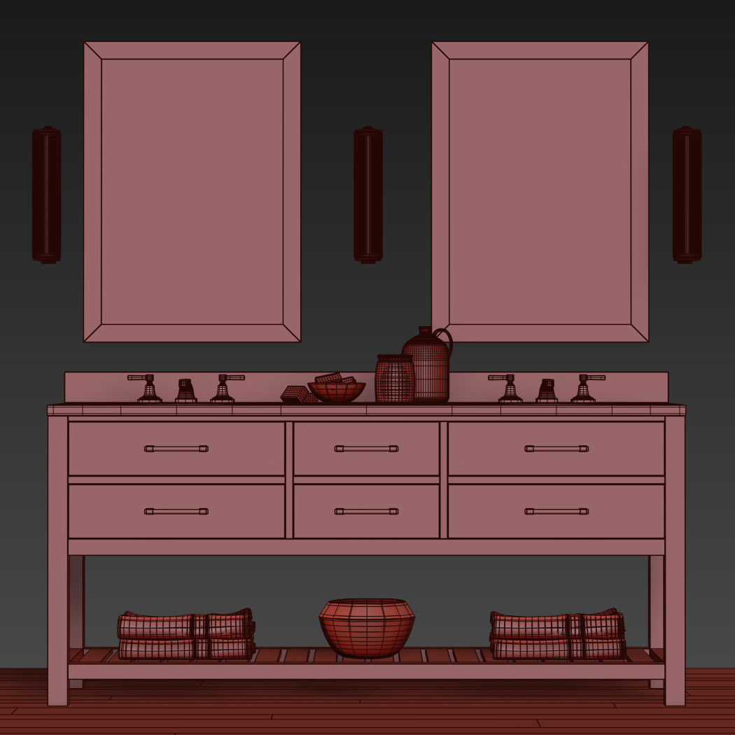 RH HUTTON DOUBLE WASHSTAND 3D model_6