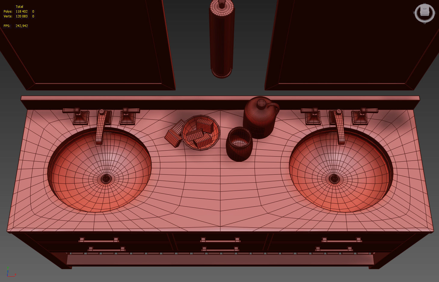 RH HUTTON DOUBLE WASHSTAND 3D model_8