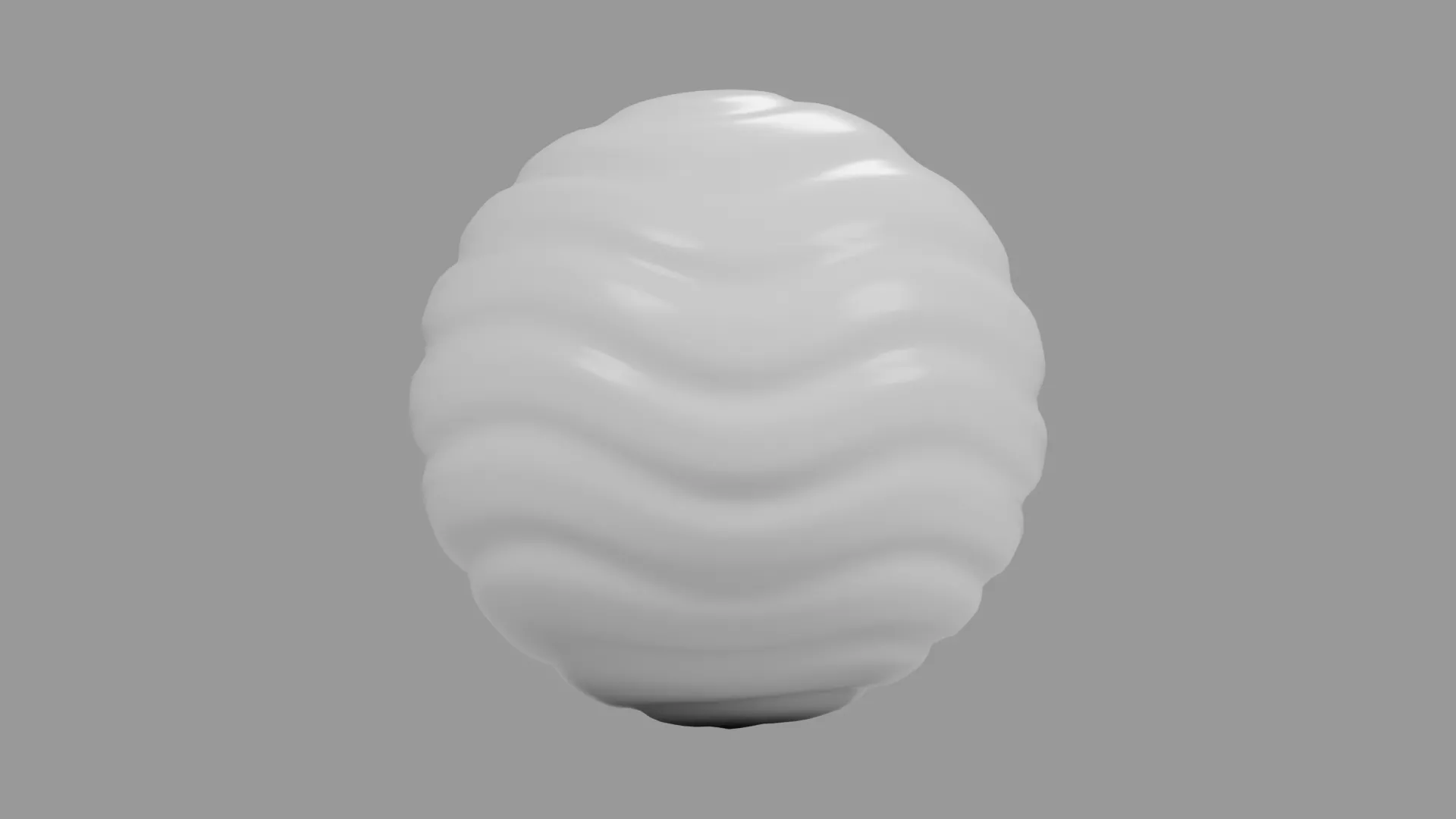 White Golf Ball with Wavy Surface Bands Low-poly 3D model