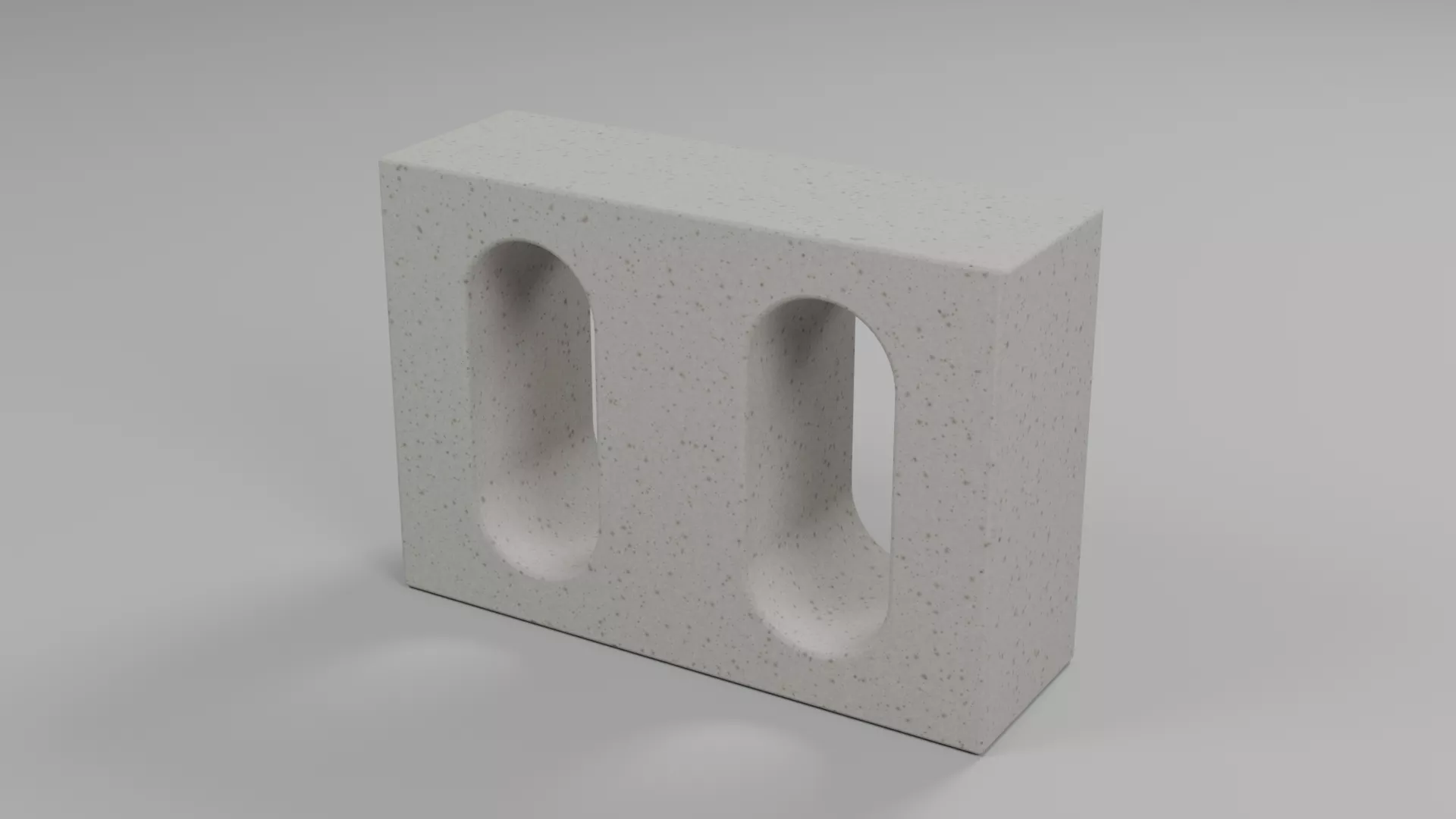 Cement Block with Twin Rounded Slots Low-poly 3D model