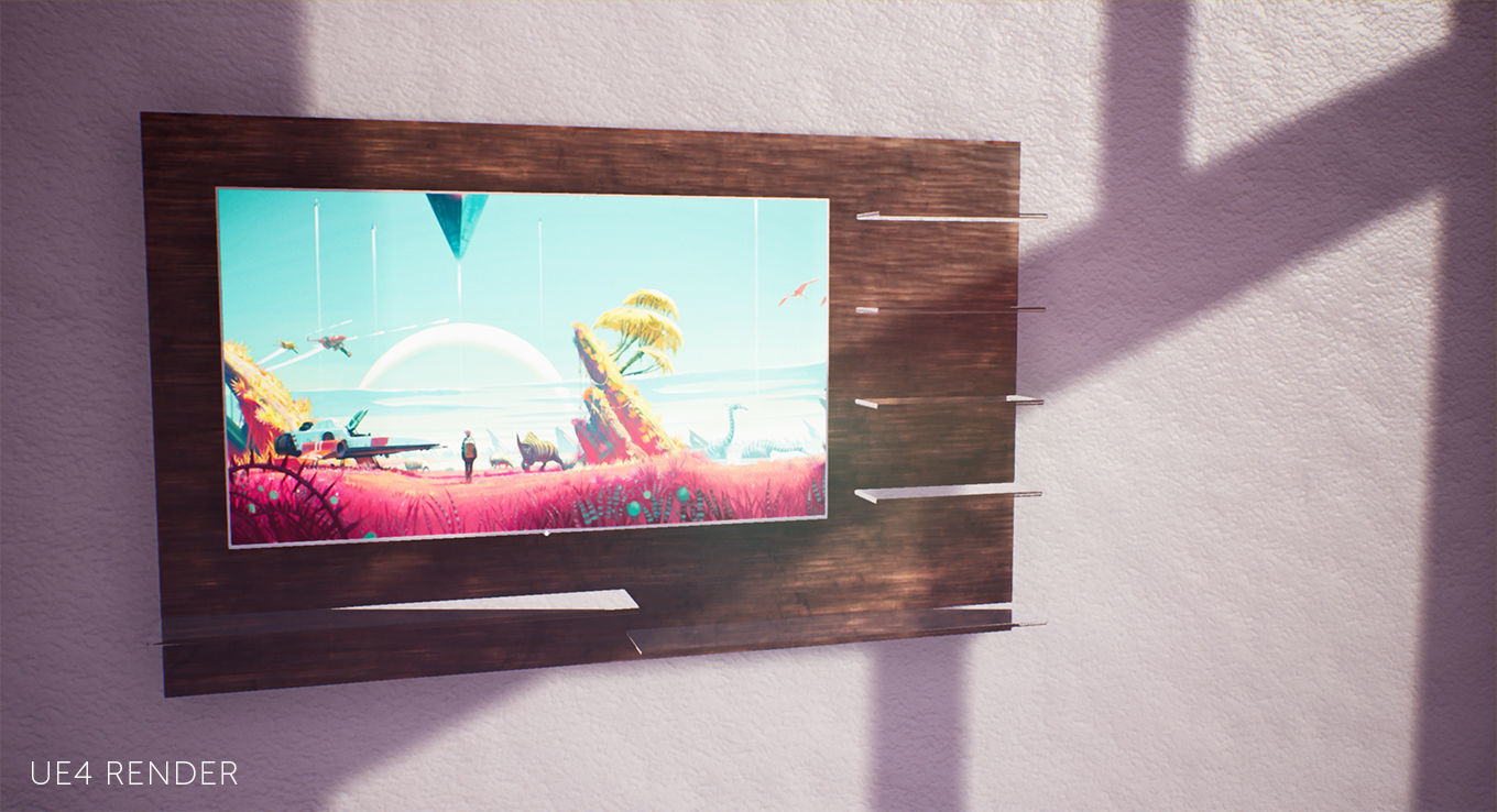 Low Poly TV Panel ArchViz - Game Ready Low-poly 3D model_2