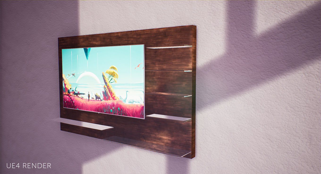 Low Poly TV Panel ArchViz - Game Ready Low-poly 3D model_3