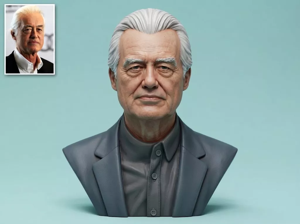 Jimmy Page 3D Printable Bust 3D print model