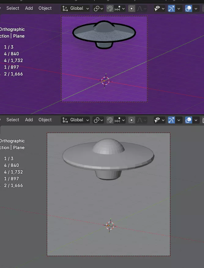Style Toon Eevee Render Setup - UFO Flying Saucer 3D model