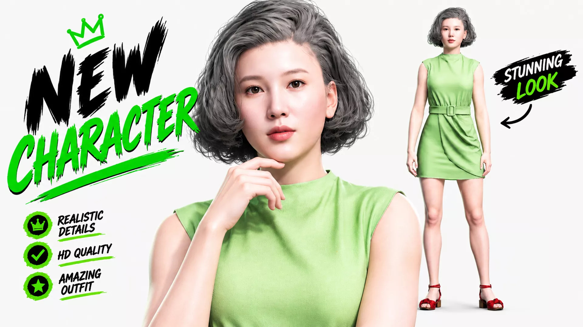 Detailed Female Human 3D Character 3D model