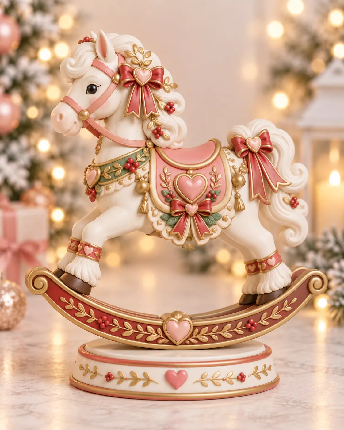 Christmas Rocking Horse Carousel Pony Miniature Holiday Decor Pr 3D print model