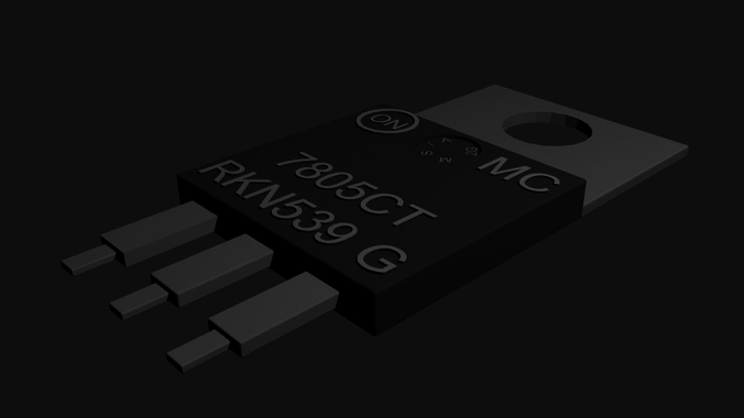 Transistor electronic component Free low-poly 3D model