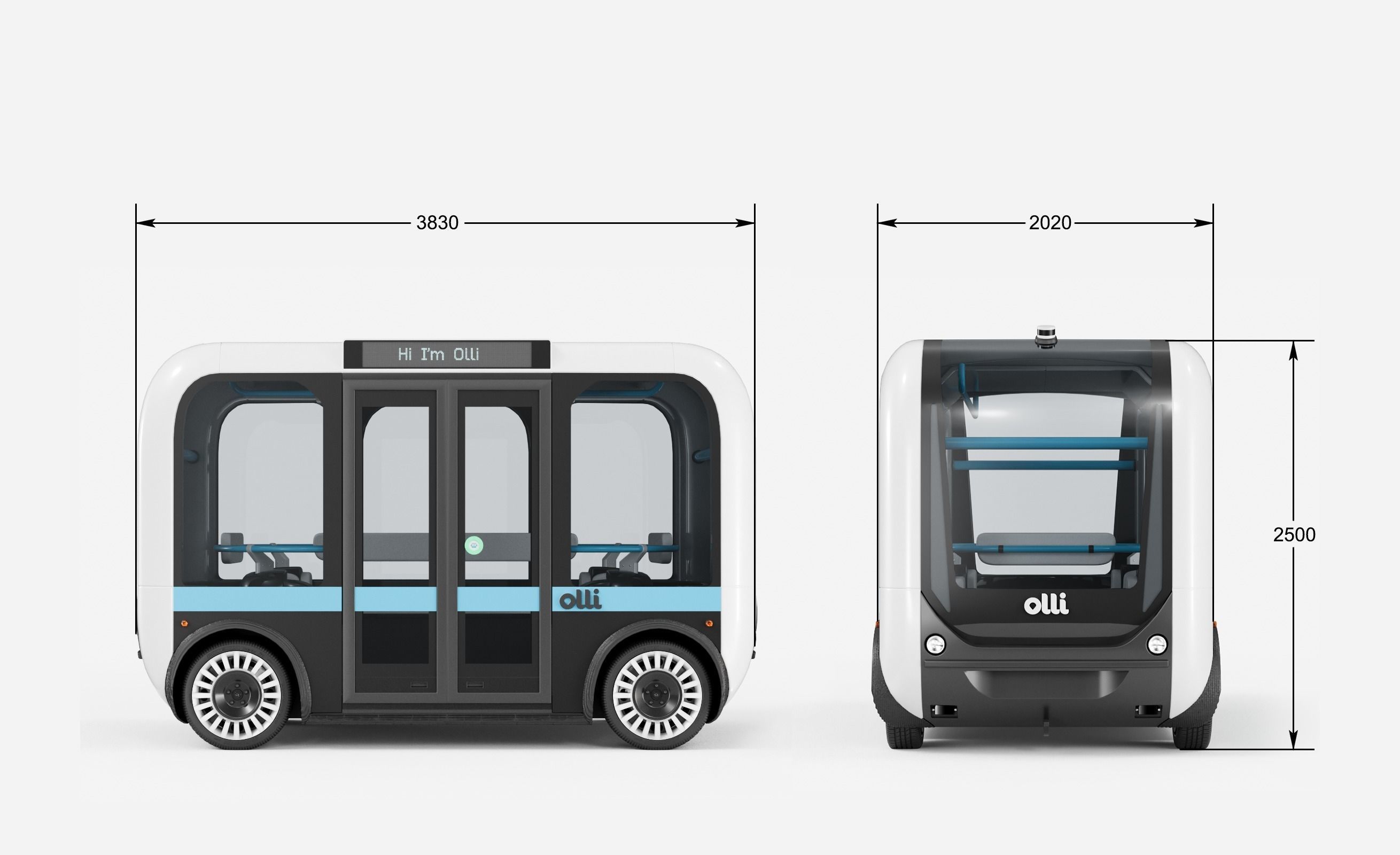 Driverless Bus Local Motors Olli - Rigged 3D model_3