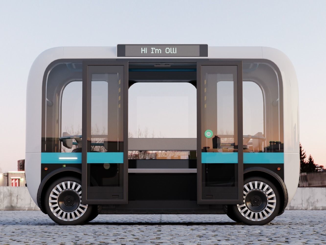 Driverless Bus Local Motors Olli - Rigged 3D model_9