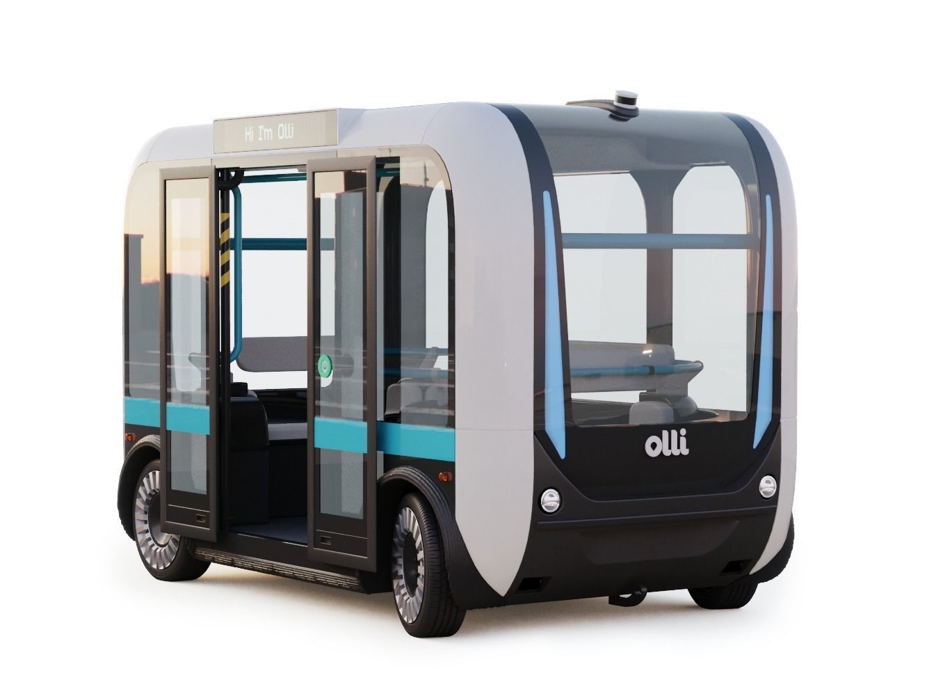 Driverless Bus Local Motors Olli - Rigged 3D model_0