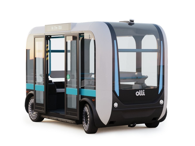 Driverless Bus Local Motors Olli - Rigged 3D model