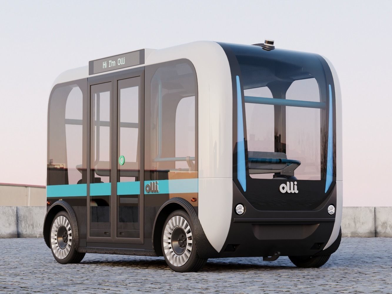 Driverless Bus Local Motors Olli - Rigged 3D model_5