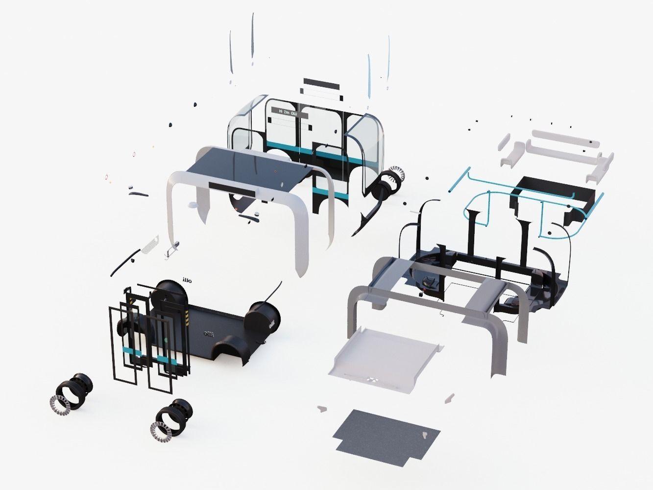 Driverless Bus Local Motors Olli - Rigged 3D model_18